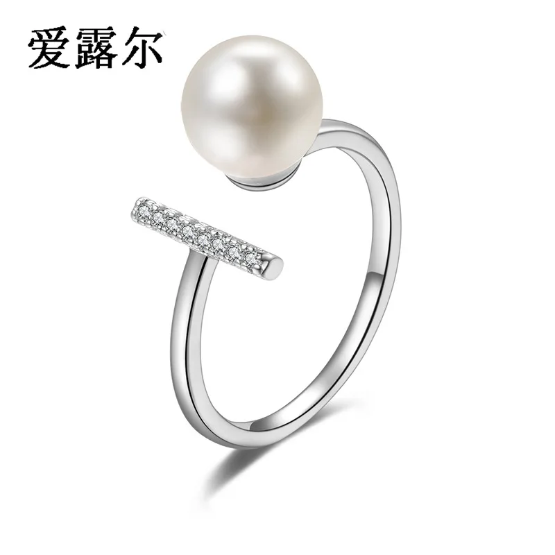 

VR2105 Popular fashion open ring, simple pearl hand ornament for life