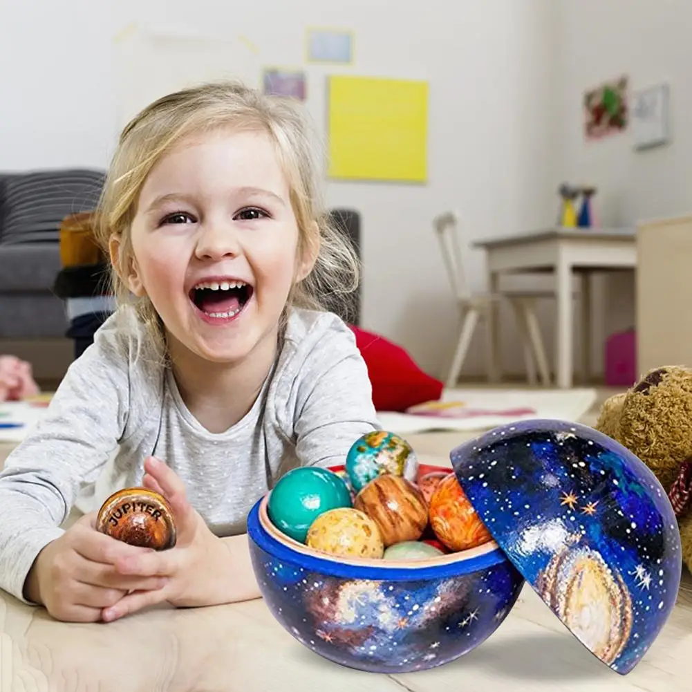 Деревянная обучающая игрушка с солнечной системой космос луна астронавт и