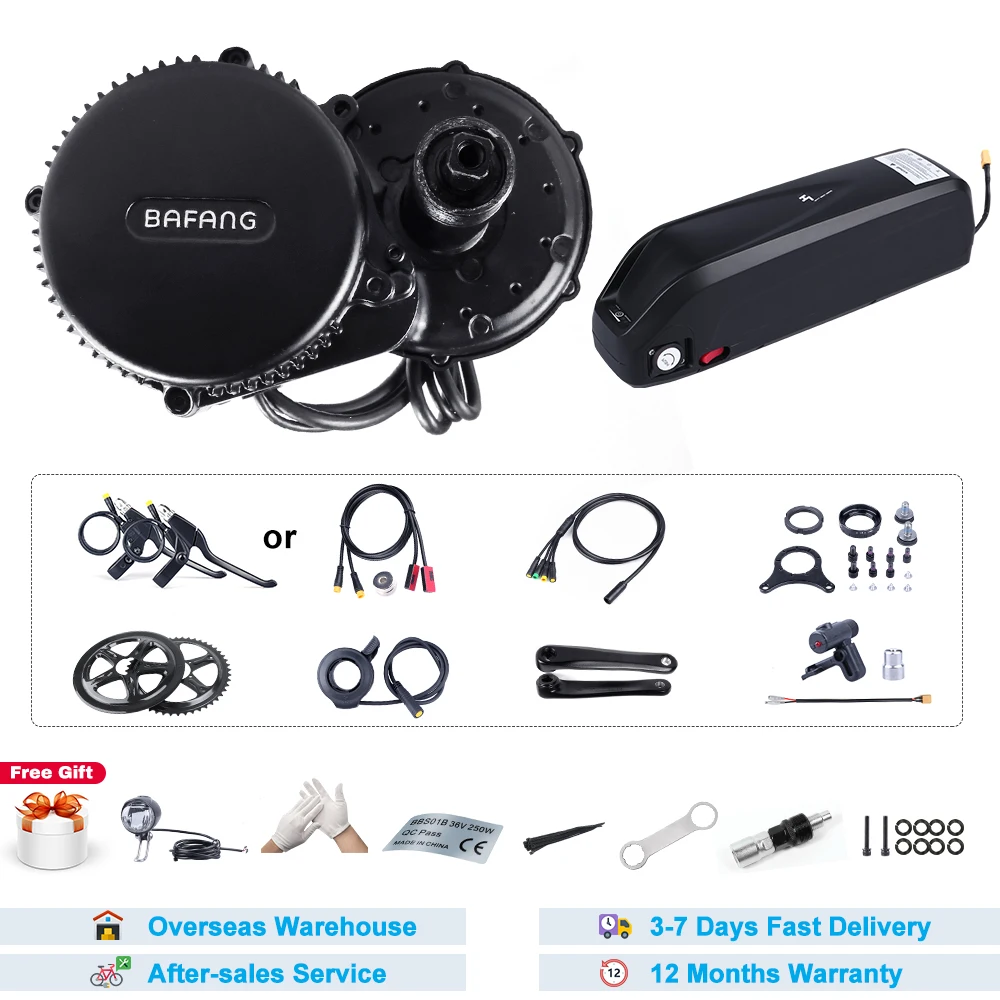 Комплект для преобразования двигателя Bafang Mid Drive 8fun BBS02B 48 в 750 Вт электродвигатель