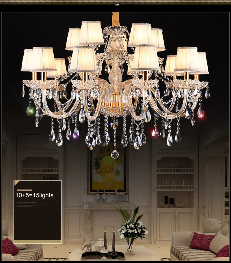 

kitchen Light Ceiling Fixture Indoor Pendant Lamp With Lampshade Modern LED Transparent Crystal chandelier Light For Living Room