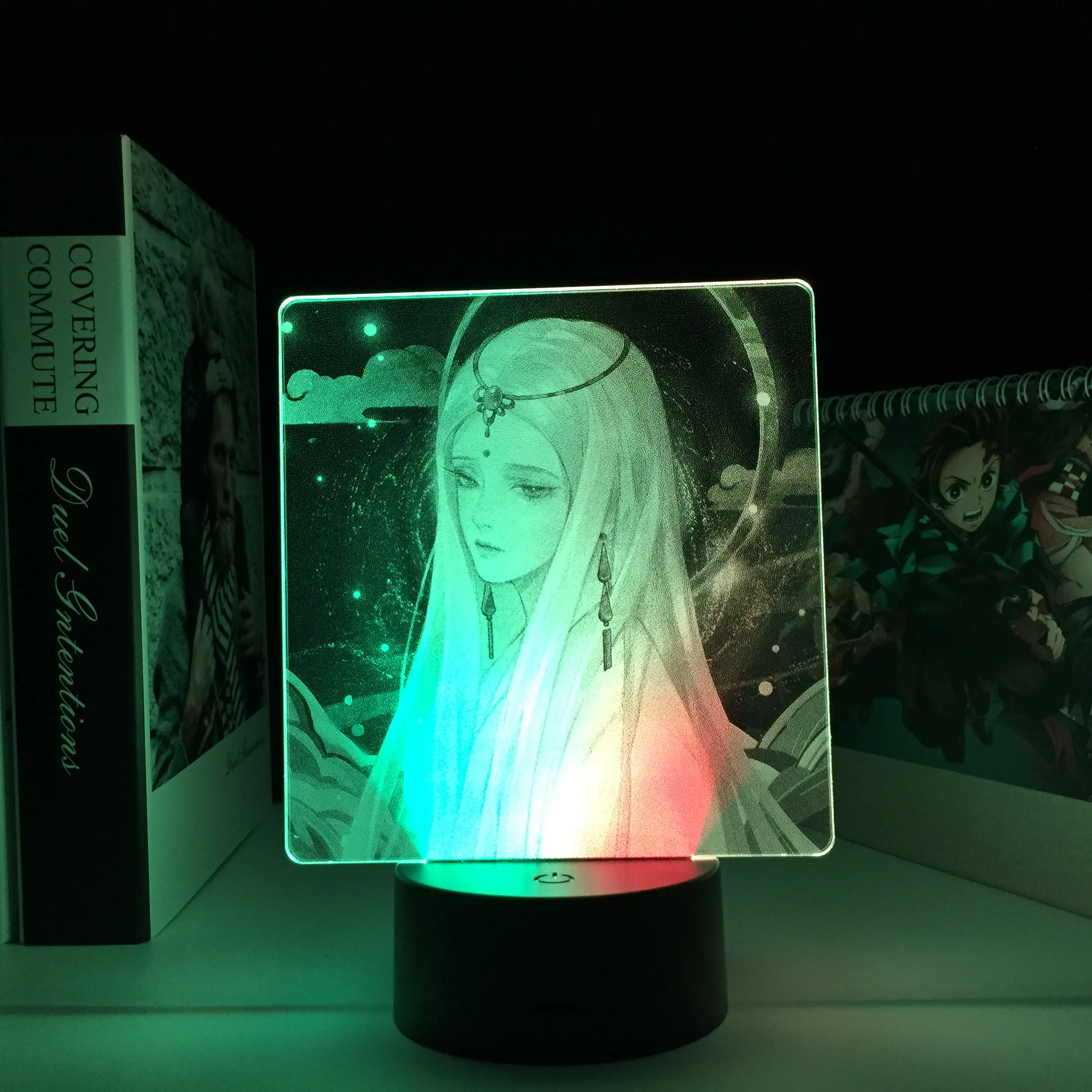 

3d светодиодный ночсветильник богини, аниме фигурка, двухцветная лампа для спальни, Декор, подарок на день рождения, 16 цветов, светодиодная н...