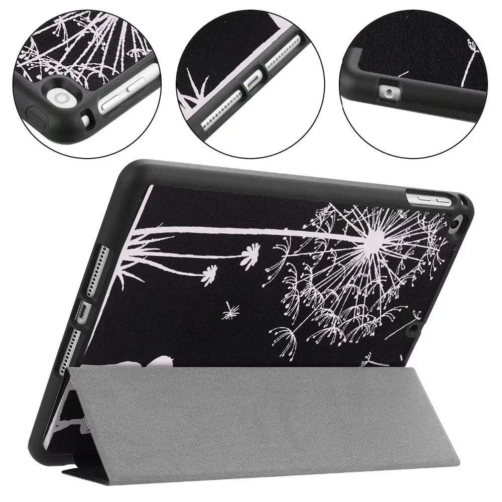 Чехол для Apple IPad 9 7 2017 2018 чехол планшета ПУ + силикон A1822 A1893 искусственная кожа Air 2