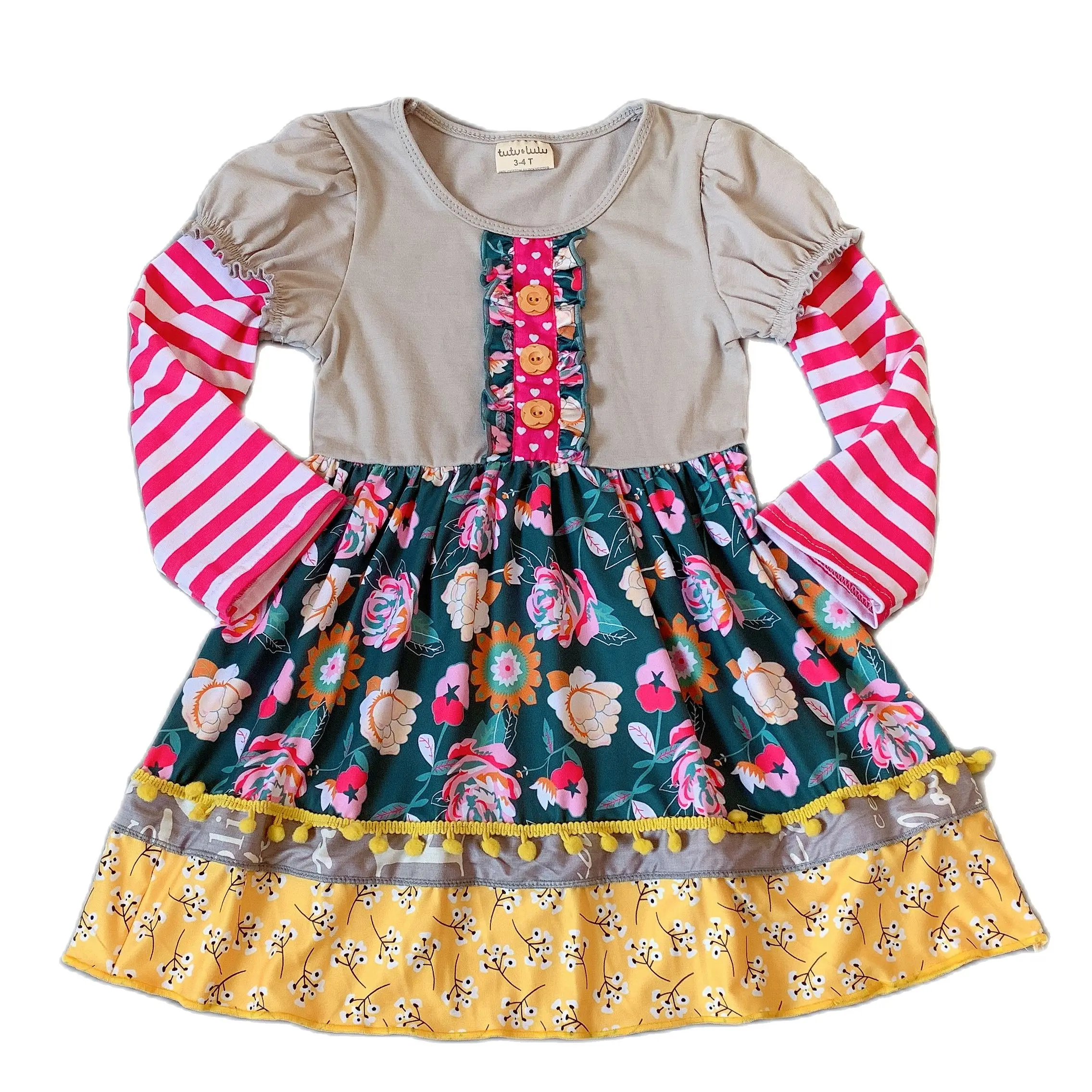 

TUTU LULU Ruffles Baby Girls Dress Flower Hot Sale New style Dress for Present