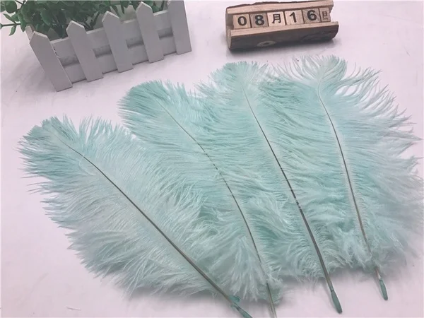 light blue 10 шт. натуральные страусиные перья 15-20 см/6-8 дюймов Свадебные украшения вечерние торжественные реквизиты - Цвет: light blue