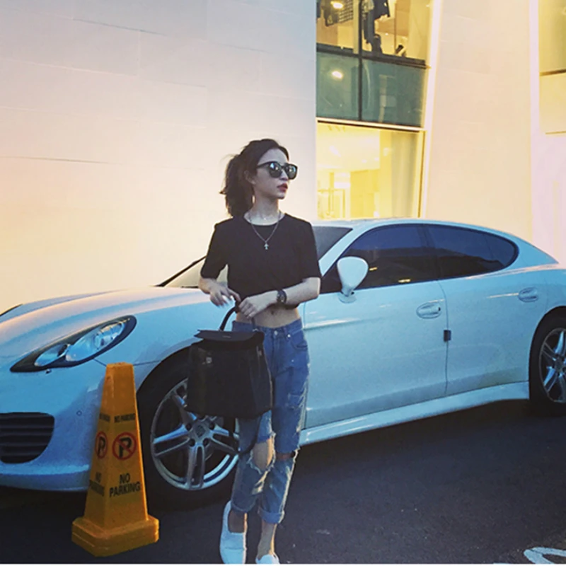 

Jeans Women Harem Ankle-length Ulzzang All-match Large Size Hole Ripped Street Wear Leisure Chic Stylish Students Womens Trouser