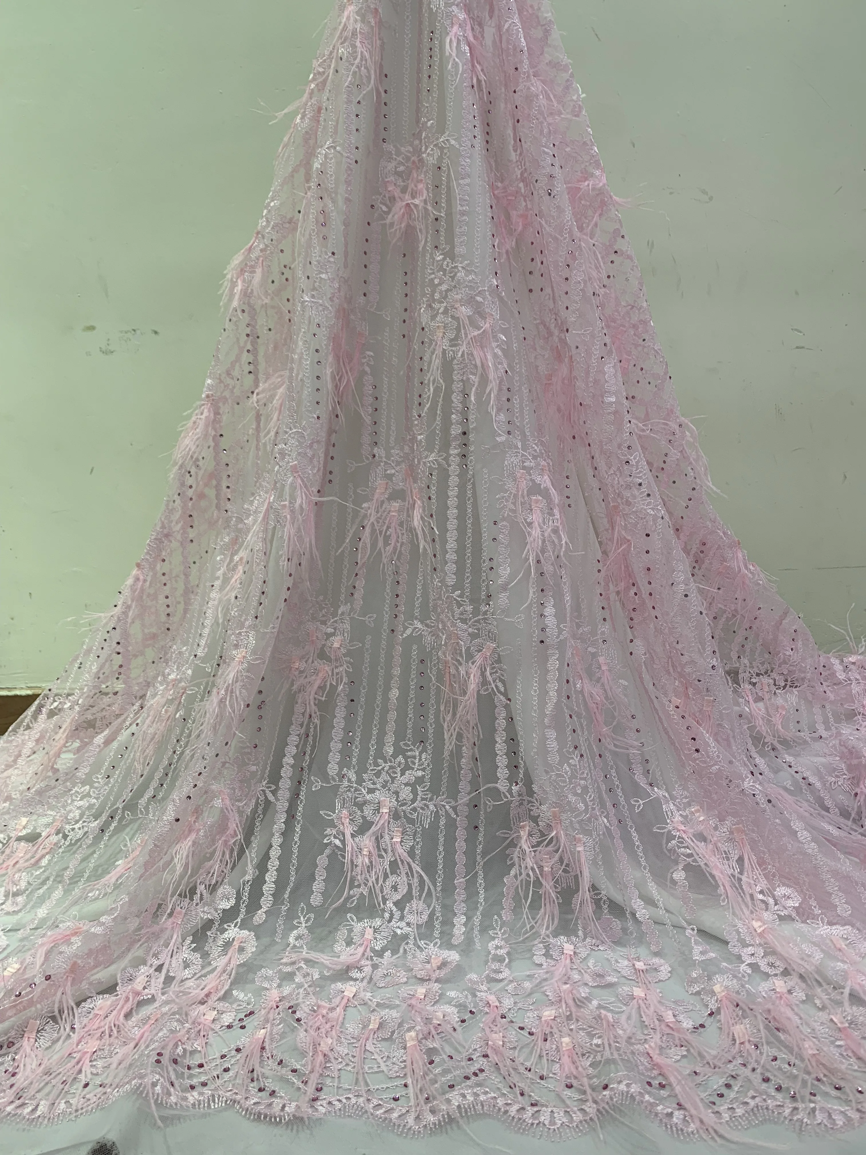 Самая продаваемая Новая высококачественная белая африканская кружевная ткань