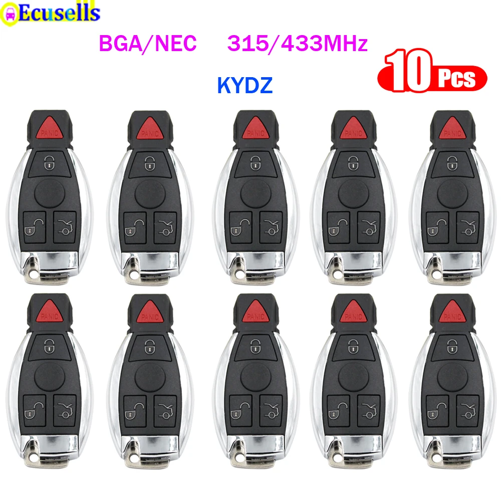 Пульт дистанционного управления 10 шт./лот 3 + 1 кнопки 315 МГц 433 для Mercedes Benz 2000