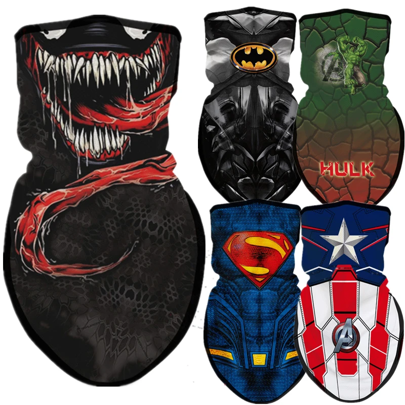 

Superhero Bruce Wayne Hulk Clark Kent Iron Man Venom Cosplay Face Mask Neck Scarf Masks Bandana Adult Headband Balaclava