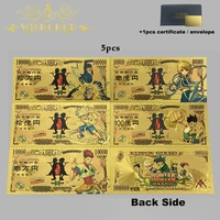new design japan anime banknote hunter x hunter cartoon plastic card in 24k gold plated for collection