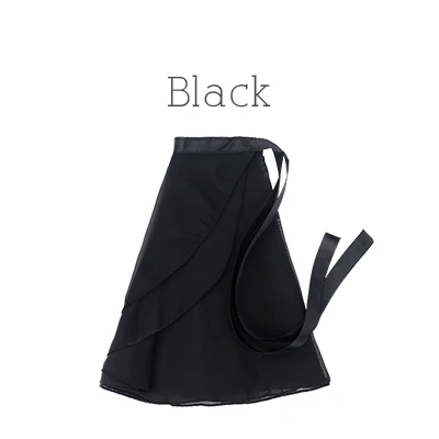 Tie-Black Балетная юбка-пачка для девочек; шифоновая юбка для танцев; детское профессиональное балетное трико с юбкой - Цвет: Tie-Black