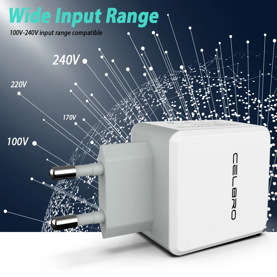 Светодиодный дисплей настенное зарядное устройство адаптер быстрая зарядка 3 0
