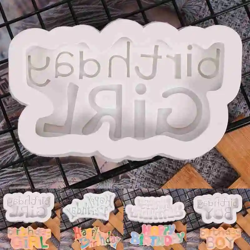 

3D Happy Birthday Silicone Cake Fondant Mould Baking Decorating Sugar Tool Cake Chocolate Molds Mold Decor Craft Household X5M2