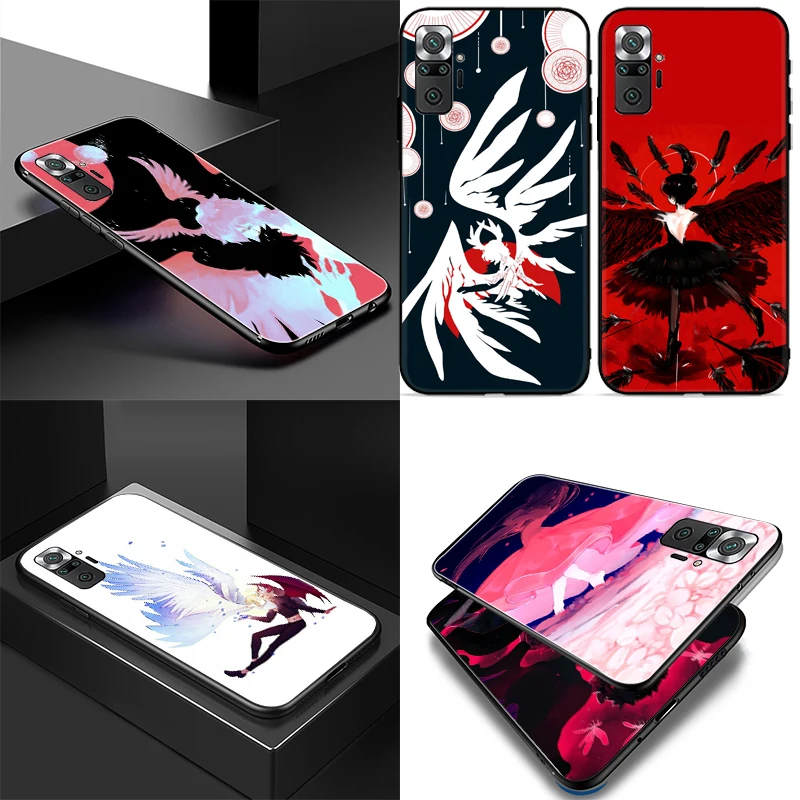 

Angel Demon Painting Phone Case For Xiaomi Redmi Note 10 Pro Max 9 9T 7 8 8T 9A White Wings Love Coque Carcasa