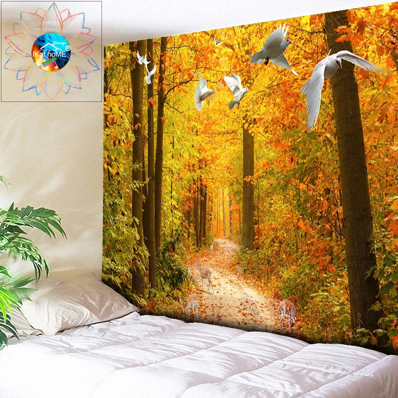 

Forest Tapestry Mandala Wall Hanging Boho Decor Hippie Psychedelic Wall Tapestry Large Wall Fabric Cloth Art tapisserie murale