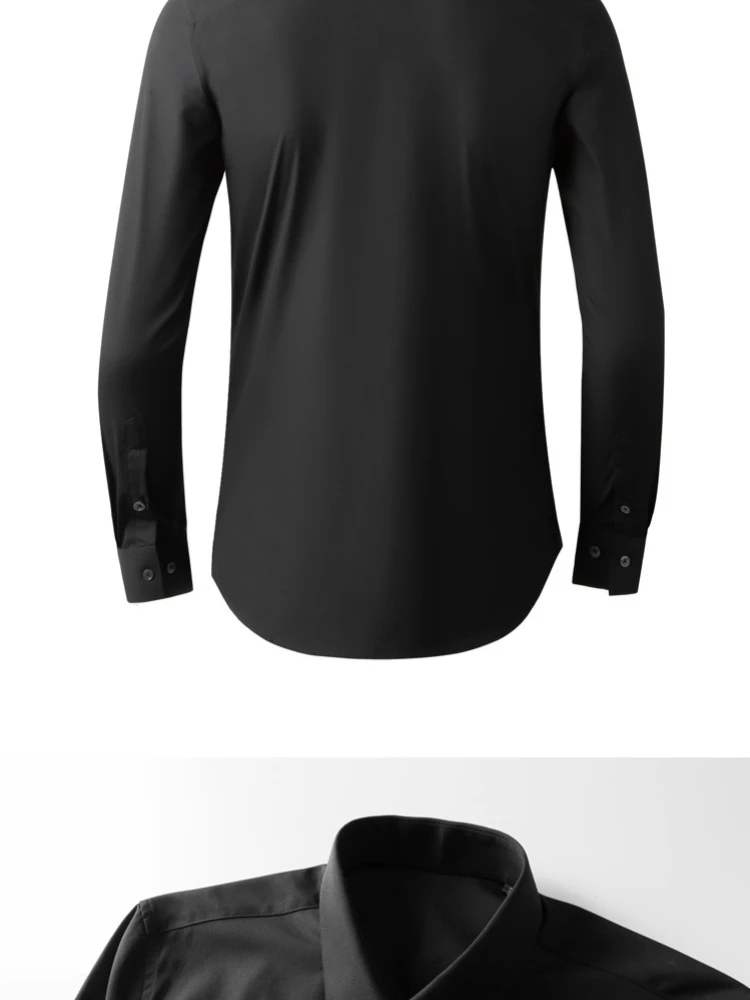 

Goldline Embroidery Men Shirt Long Sleeve Slim Business male Dress Shirts High Quality Cotton Casual Chemise Homme Plus Size