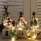 Новое светодиодное украшение, Прозрачный Рождественский шар, праздничный кулон, подарок, полый шар для рождественской елки, украшения, 2021