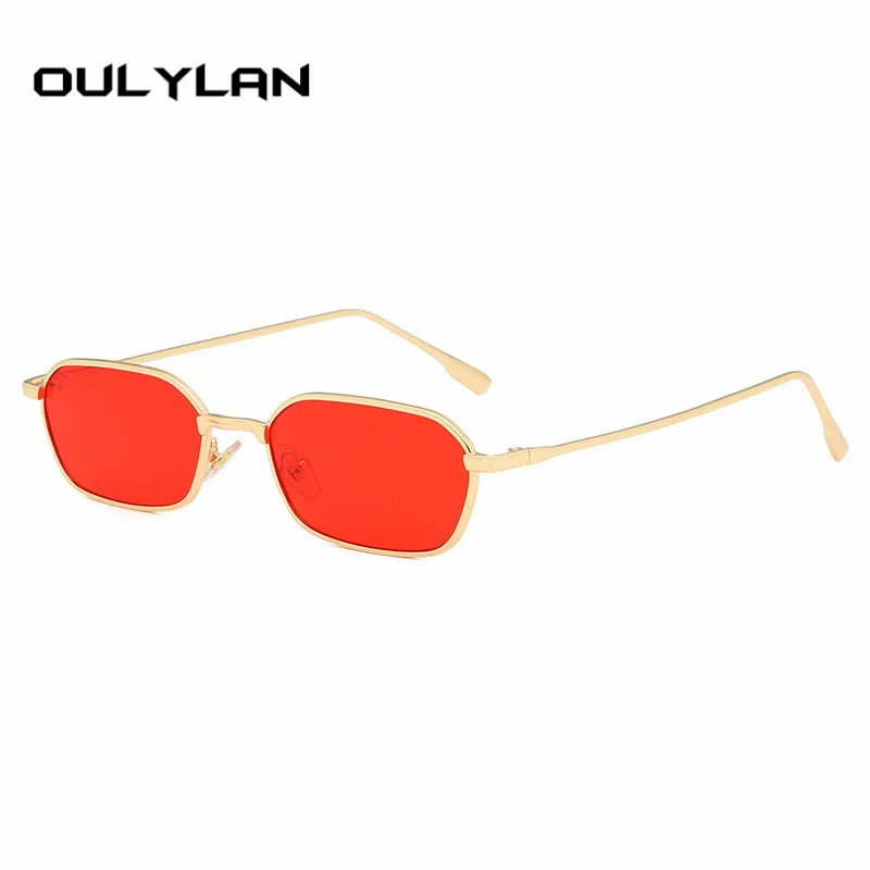 Маленькие солнцезащитные очки Oulylan женские металлические многоугольные