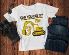 Рубашка на день рождения экскаватора, рубашка на день рождения экскаватора, рубашка на строительный экскаватор, рубашка для мальчиков