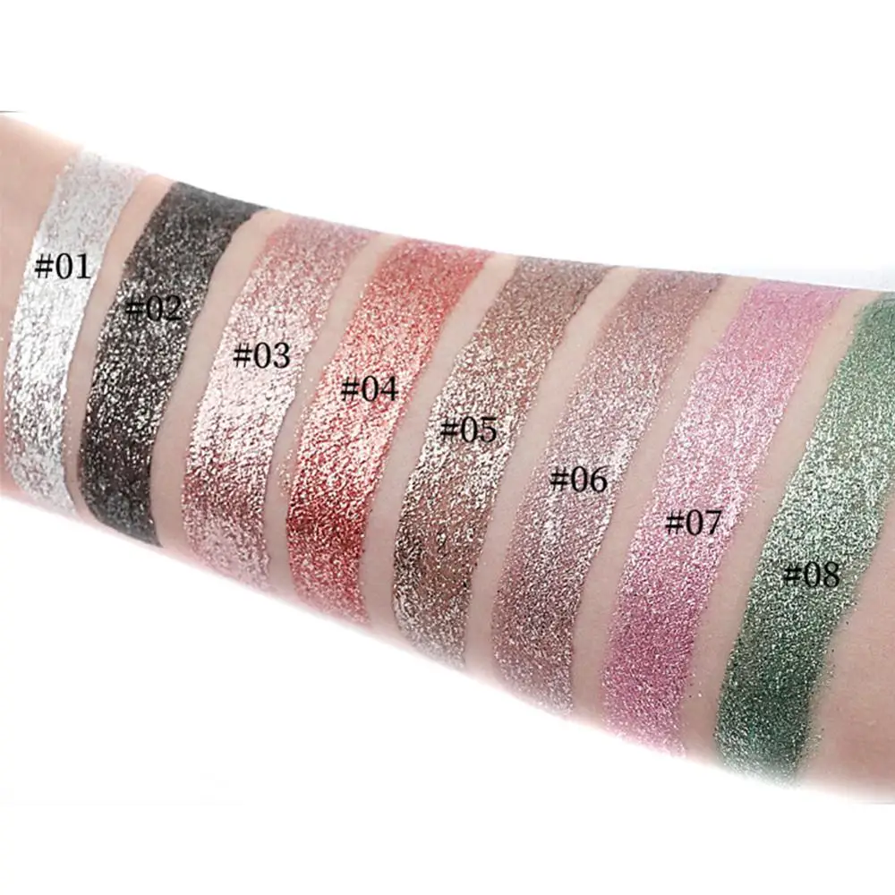 8 цветов жидкие тени для век алмазные блестящие кисть ручка водостойкая