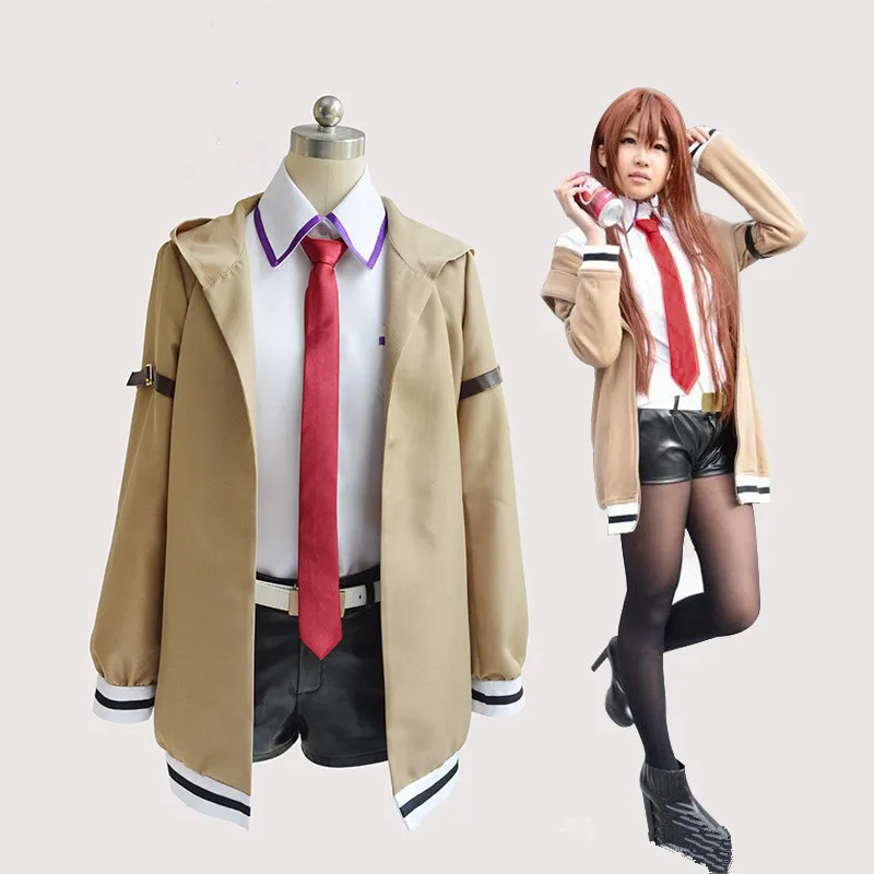 Игра Steins Gate Makise Kurisu Косплей Кристина аниме Женский костюм костюмы для сцены