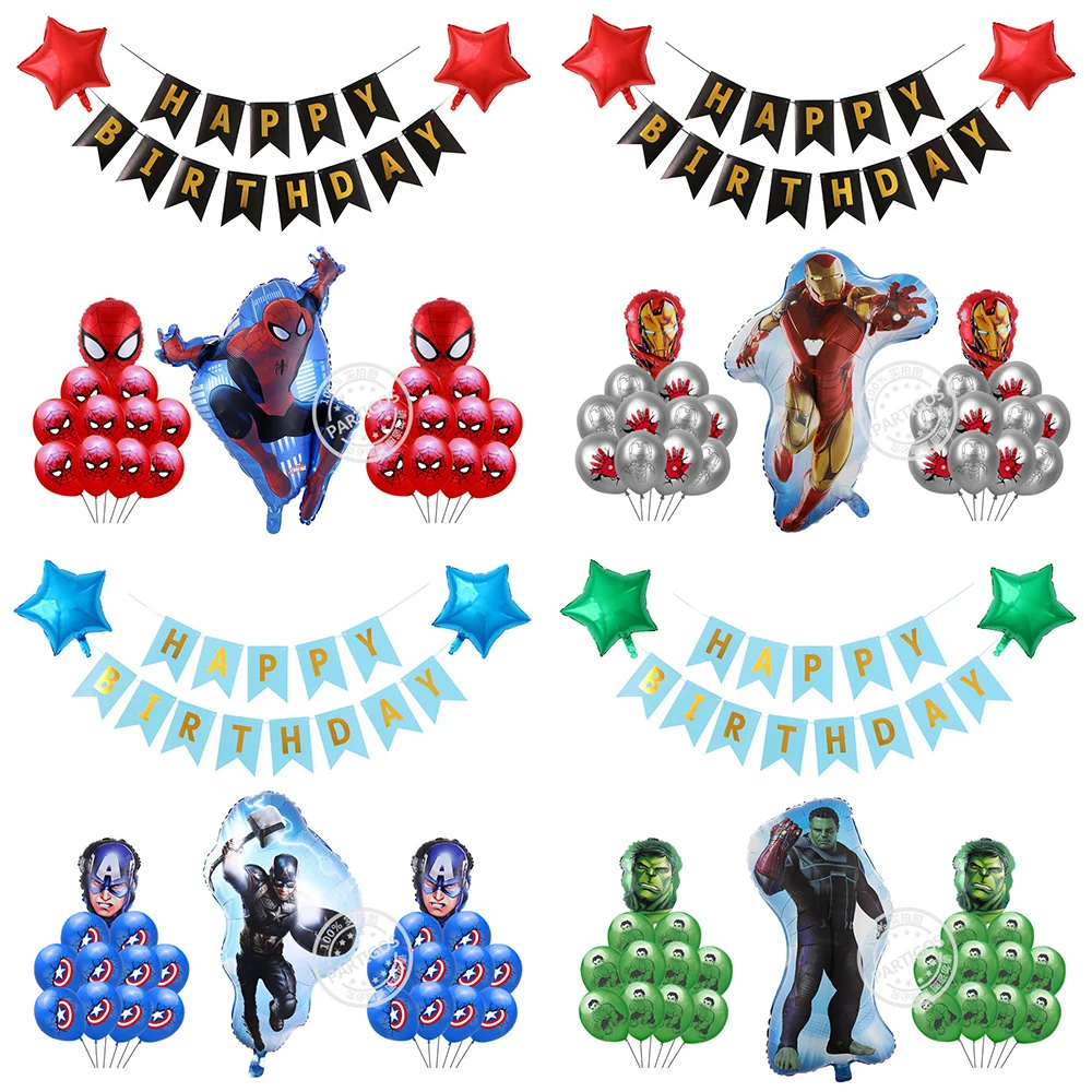 Человек паук фольги воздушный шар супер герой украшение для торта на день