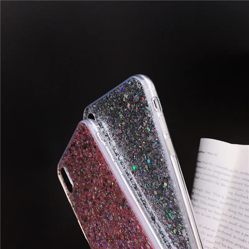 Силиконовые Bling Блестящий со стразами и пайетками мягкие чехлы для samsung Galaxy S10 S9 S8