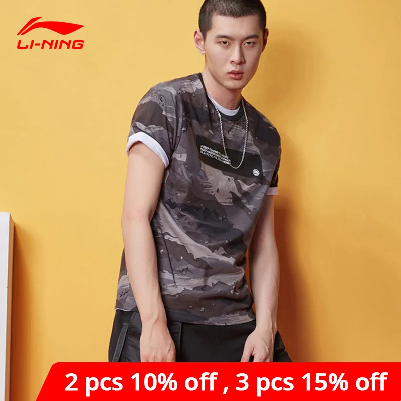 Мужские футболки Li Ning для баскетбола BAD FIVE Классический крой 100% хлопок подкладка
