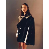 autumn winter fashion 11 19 black white contrast color patchwork short jacket coat women asymmetrical wool outerwear