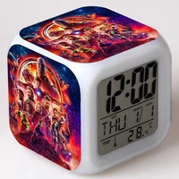 marvel the avengers infinity war toys cartoon anime figures light digital colorful led alarm clock kids christmas clocks gifts