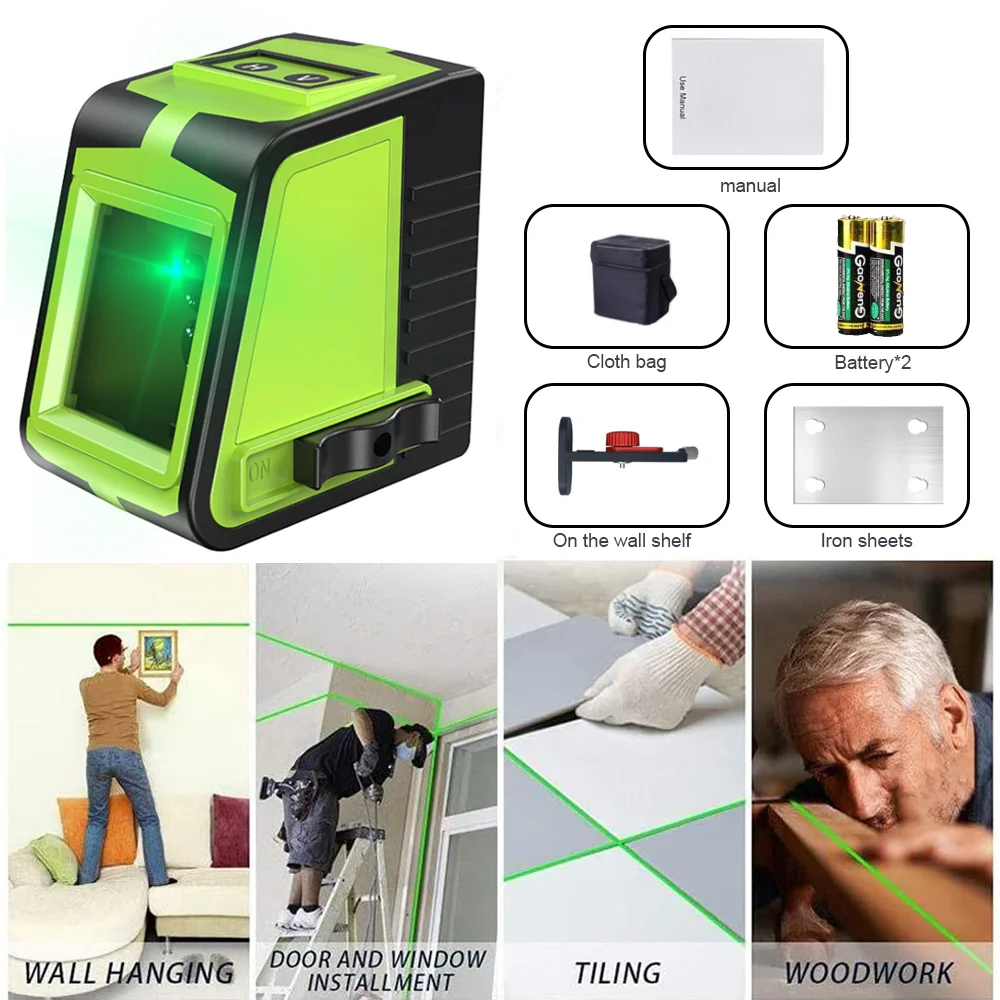 Умный Портативный 2-линейный лазерный нивелир с зеленым лазером функцией
