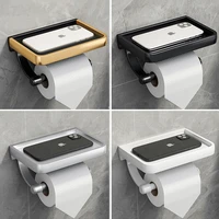 nail free toilet paper holder bathroom wall mount black single paper phone holder tissue roll holder bathroom accessories