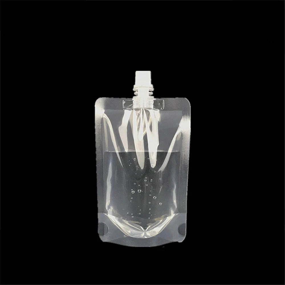 Прозрачный пластиковый пакет с носиком многоразовый прочный для бутылок жидких