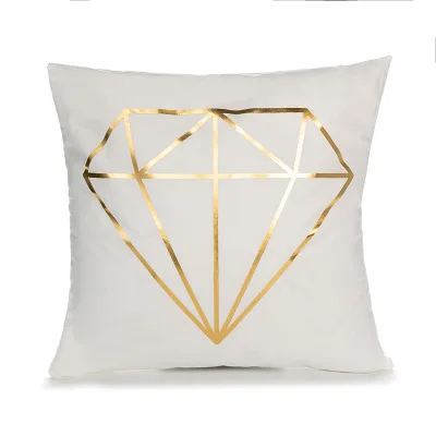 2019 Gold Bronzing Pillow Cases Luxury Geometric Pineapple Cotton Case White Bedroom Home Office Decorative | Дом и сад