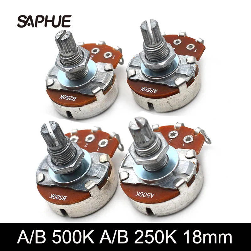 Full Size A500K/B500K/A250K/B250K Split shaft 18mm Guitar Volume Tone Big Pots Potentiometer for ELectric Guitar Bass