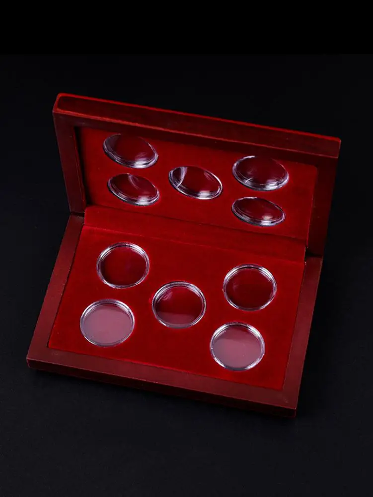 Регулируемый Деревянный чехол с 10 монетами органайзер контейнер для хранения