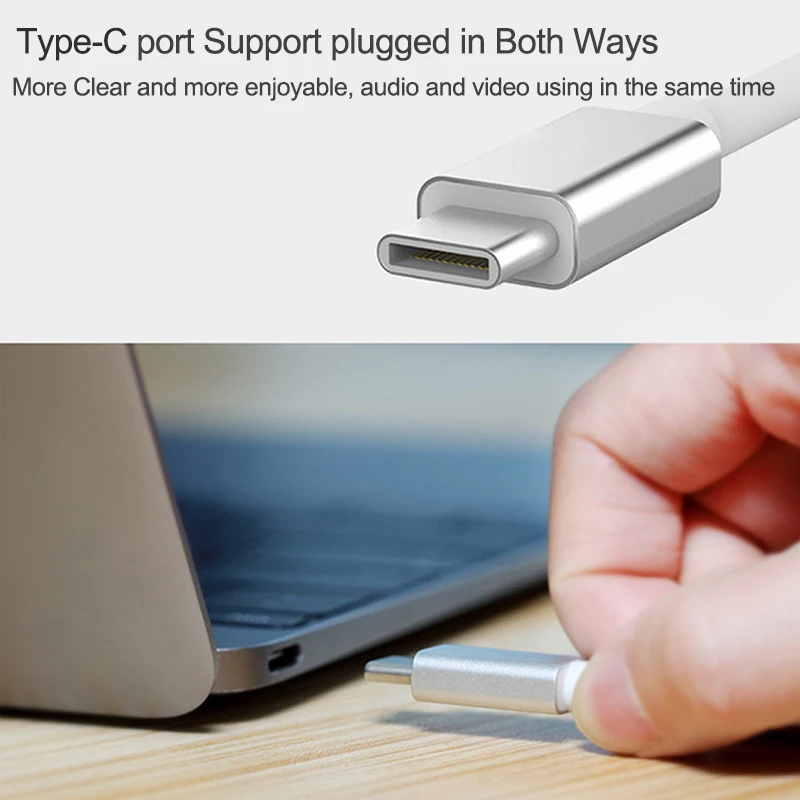 Кабель-адаптер type-C к HDMI для мужчин и женщин(совместим с Thunderbolt3) к HDMI USB 3,1 алюминиевый тип C для MacBook Chromebook