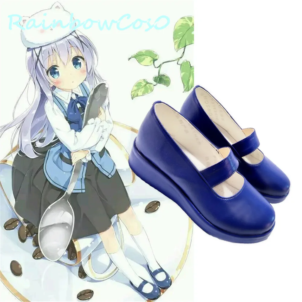 Бесплатная доставка обувь для косплея RainbowCos0-это заказ кролика? Сапоги Kafuu Chino