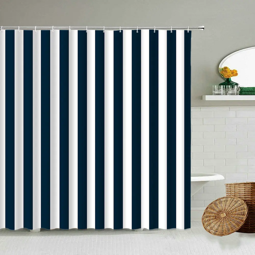 Современная Минималистичная полосатая занавеска для душа в скандинавском стиле