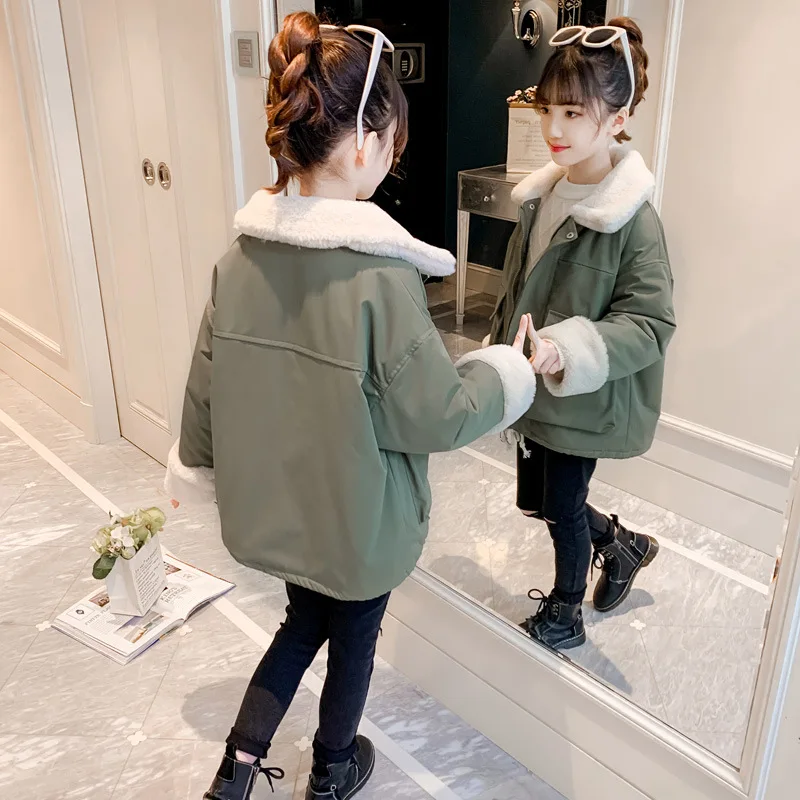 

Girls' jacket autumn and winter clothing 2020 new Korean version of children's parker padded jacket little girl plus velvet thic