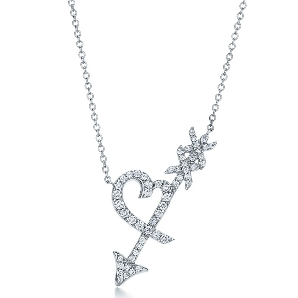 

S925 sterling silver lady love arrow necklace, classic fashion, high-quality jewelry, original 1:1, birthday gift