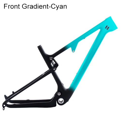 FG-Cyan Полная карбоновая подвеска велосипедная рама 29er MTB через ось 12 мм карбоновая подвеска BMX горные велосипеды горные велосипедные рамы - Цвет: FG-Cyan