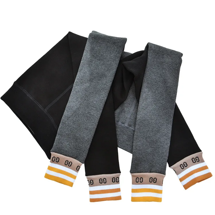 Новые зимние детские спортивные обтягивающие теплые плотные леггинсы с