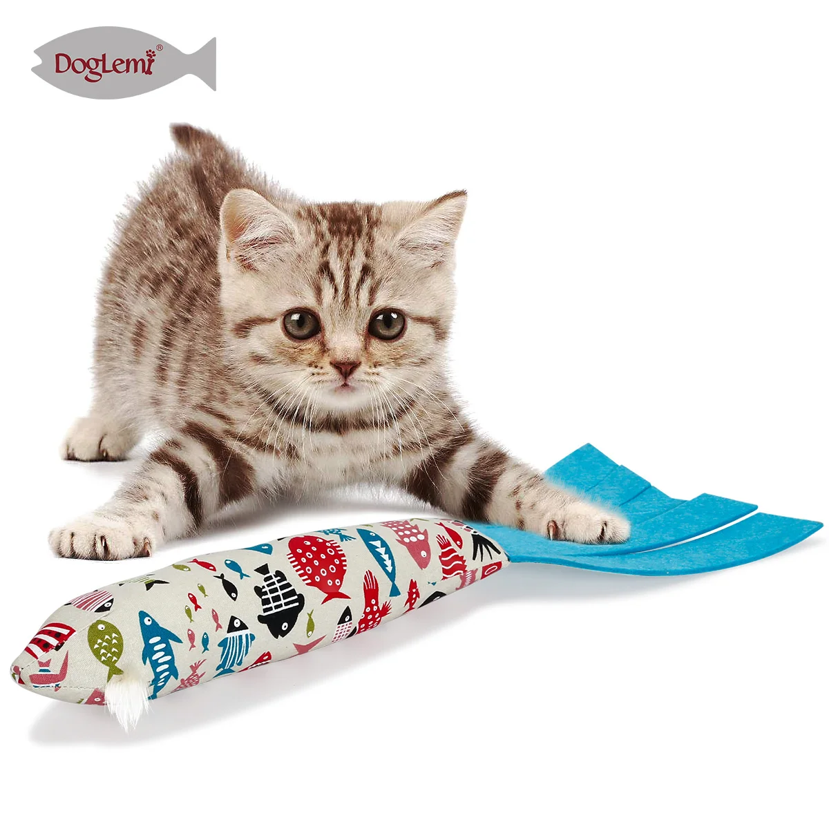 Cat Cushion Toy Fish Cat Toys with Noise Paper
