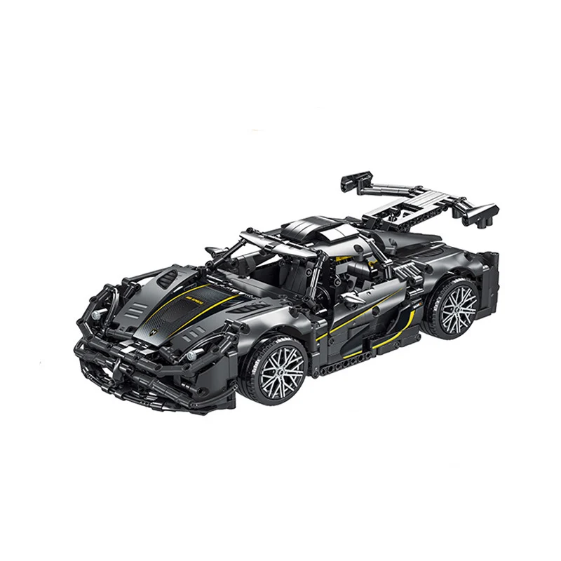 

High-tech Supercar Series Black Racing Car Can Be Modified RC Static Model Building Blocks Brick Toys Kids Birthday Gift Set