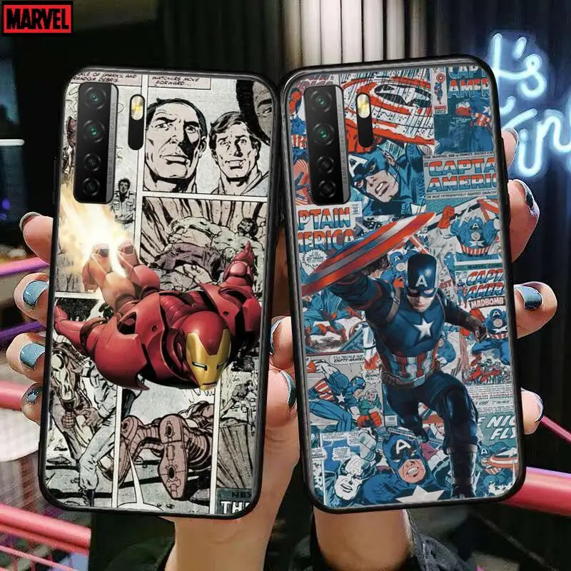 Популярные обои Супергерои черный мягкий чехол пух для Huawei Nova 8 7 6 SE 5T 7i 5i 5Z 5 4 4E 3 3i 3E