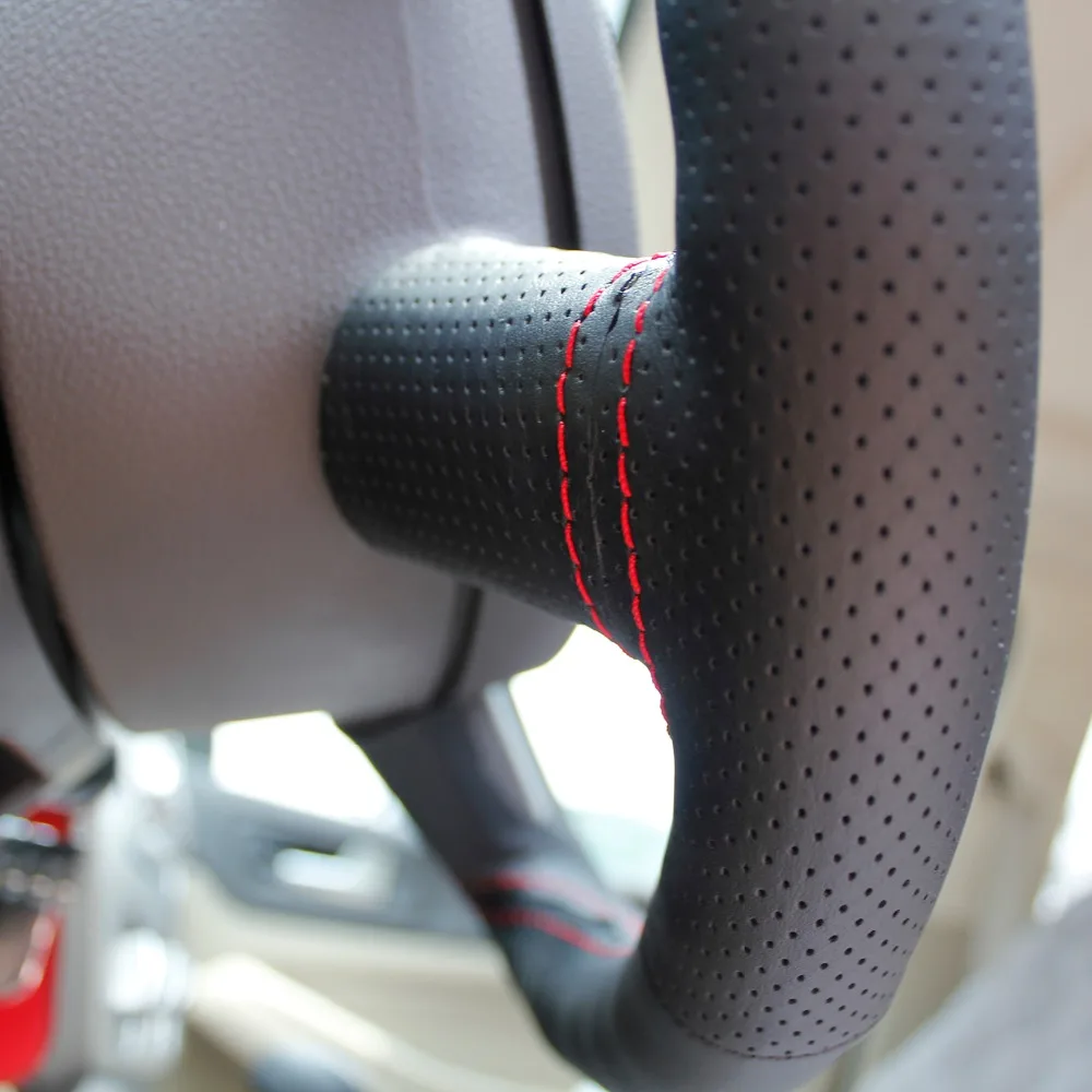 Пояса из натуральной кожи рулевого колеса автомобиля крышки для Ford Focus 2 2005 2011