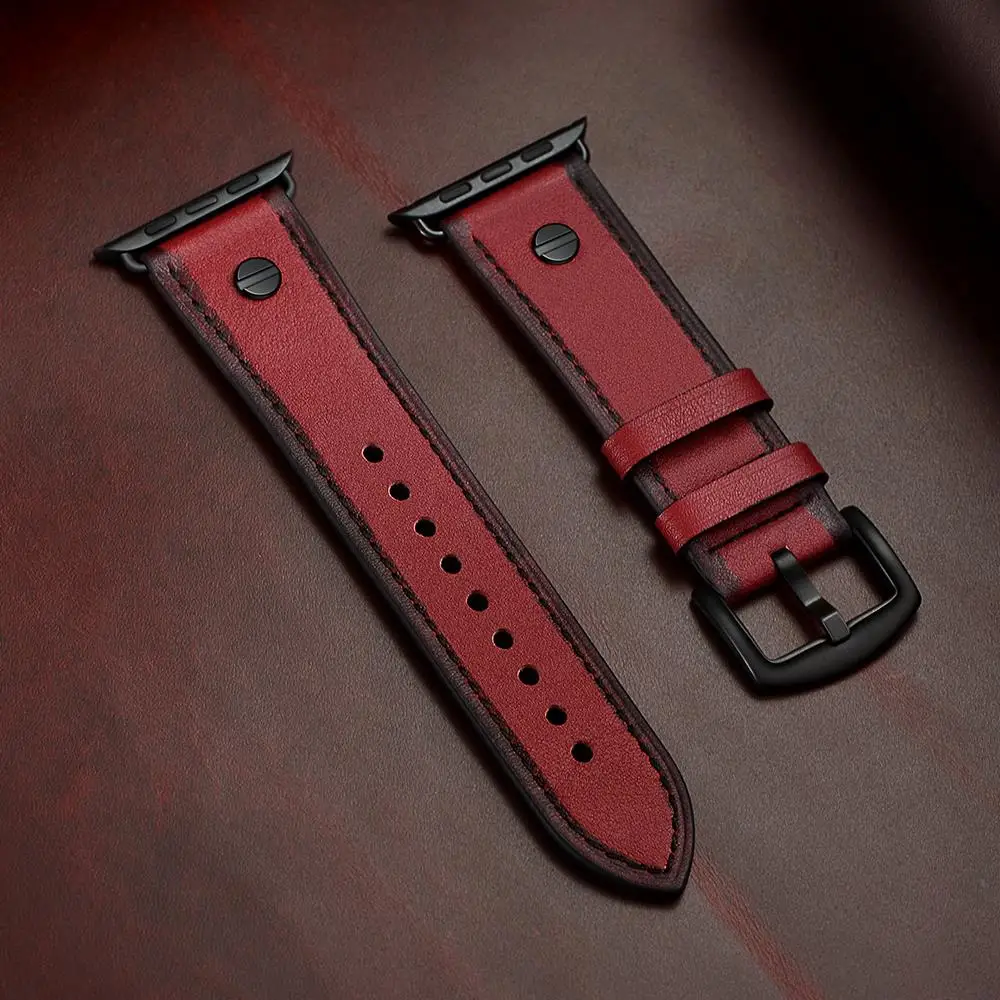 

Leather strap for Apple watch 5 band 44 mm 40mm iWatch band 42mm 38mm High Grade watchband bracelet Apple watch 5 4 3 38 42 44mm