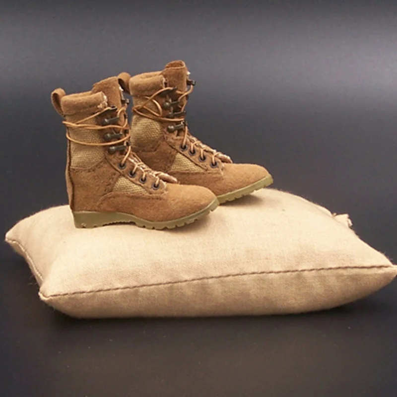

1:6 scale female girl combat boots model sand yellow color full inside for 12 inches woman or man action figure shoes accessory