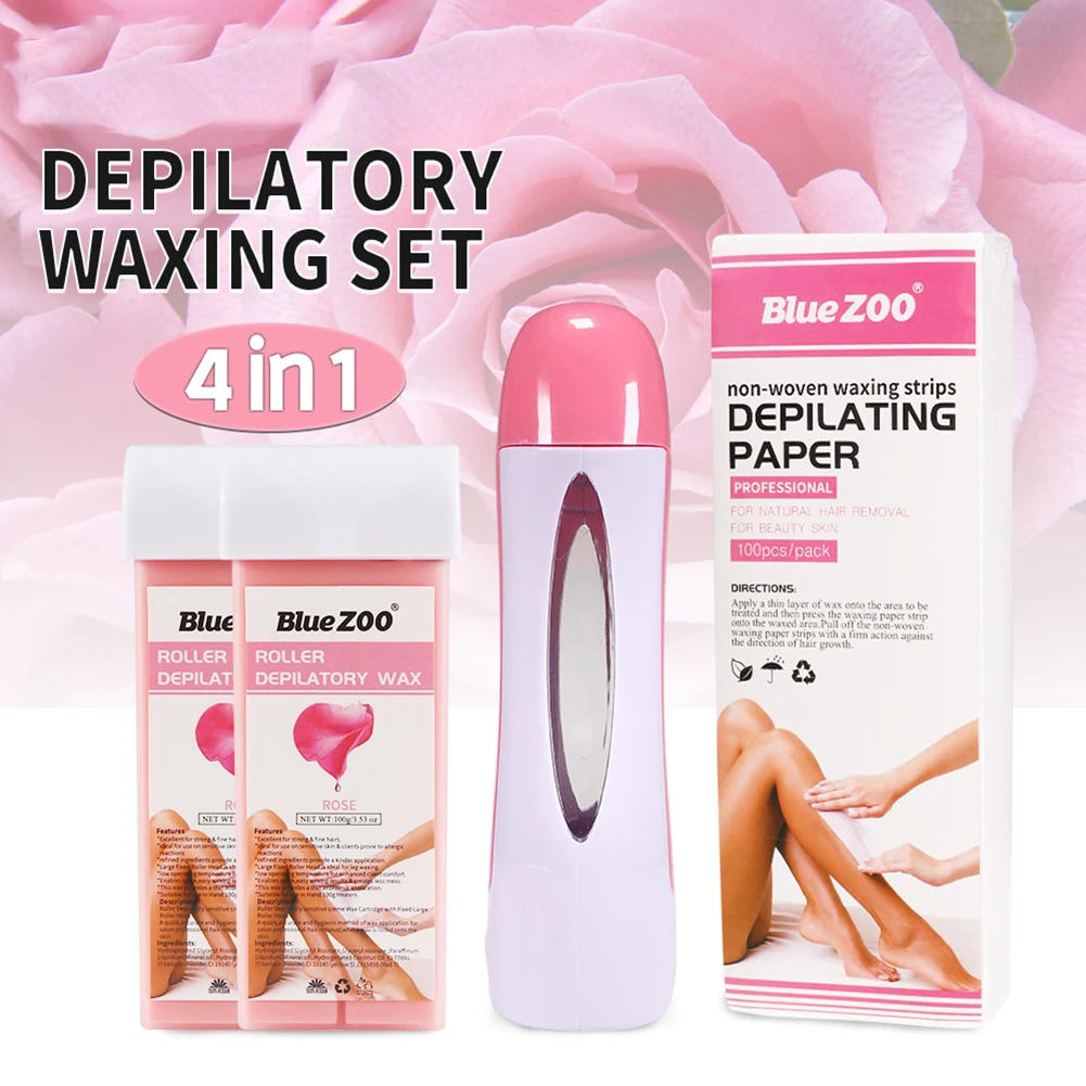 

Electric Hair Remover Set Epilator Wax Heater Machine Wax Strip Paper Kit