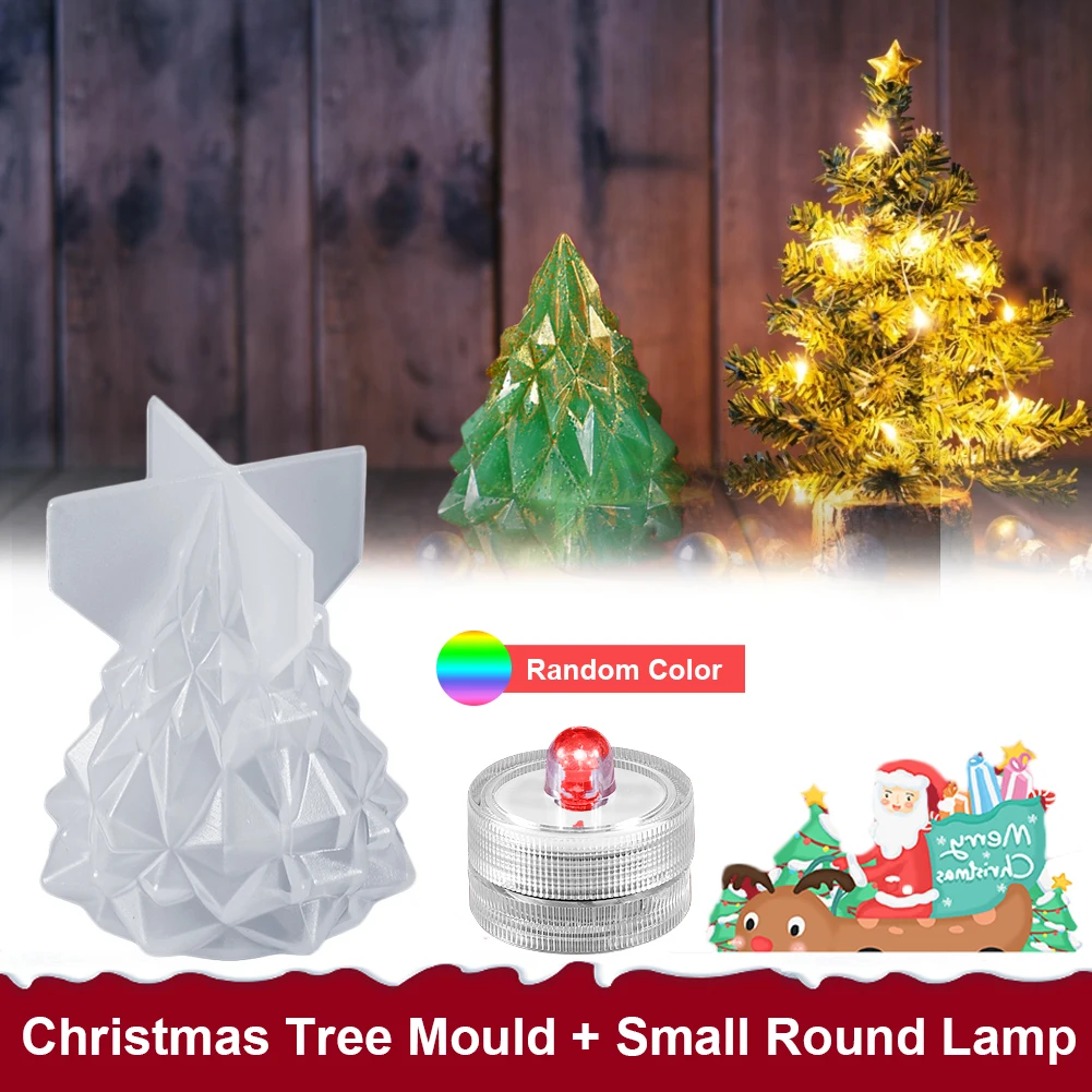 

Christmas Silicone Resin Casting Mold 3D DIY Handmade Silicone Gypsum Candle Mold with Lights for Christmas Tree Casting Mould